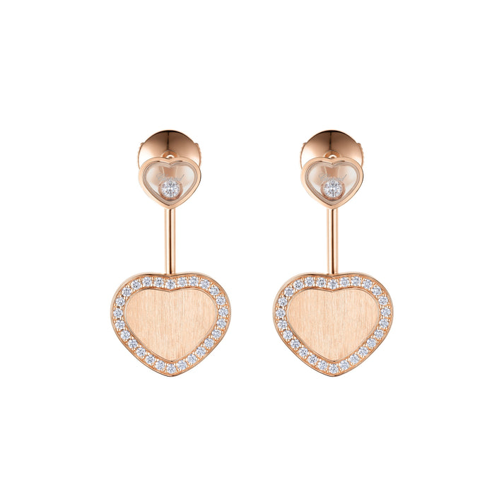 HAPPY HEARTS GOLDEN HEARTS EARRINGS, ETHICAL ROSE GOLD, DIAMONDS 83A007-5921