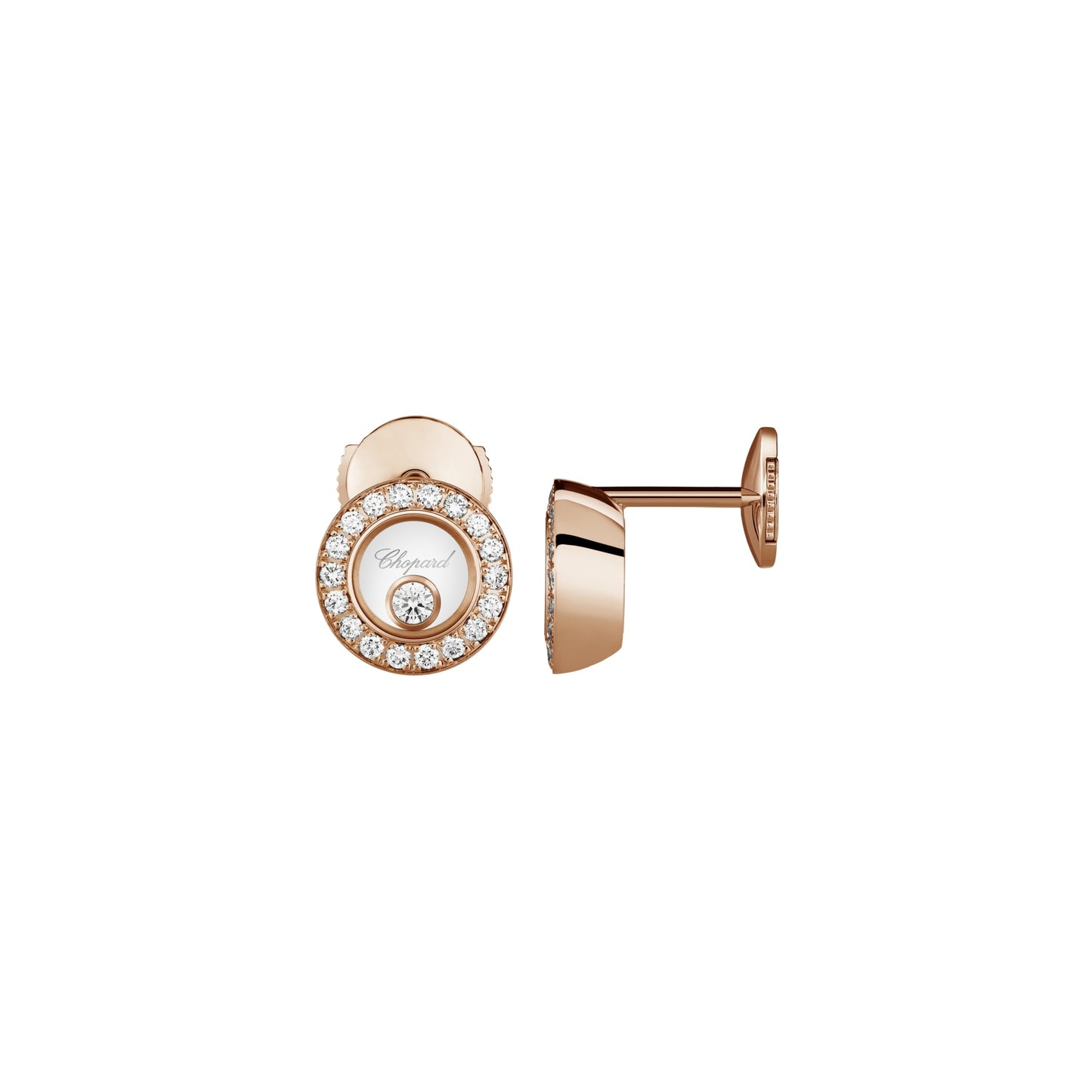 HAPPY DIAMONDS ICONS EARRINGS, ETHICAL ROSE GOLD, DIAMONDS 83A017-5201