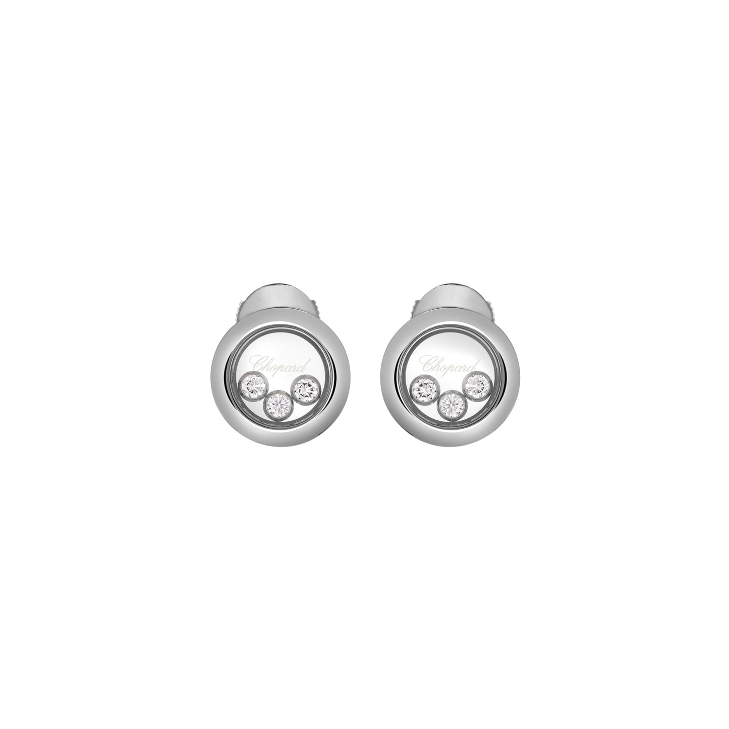 HAPPY DIAMONDS ICONS EARRINGS, ETHICAL WHITE GOLD, DIAMONDS 83A018-1001