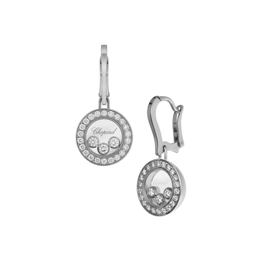 HAPPY DIAMONDS ICONS EARRINGS, ETHICAL WHITE GOLD, DIAMONDS 83A018-1401