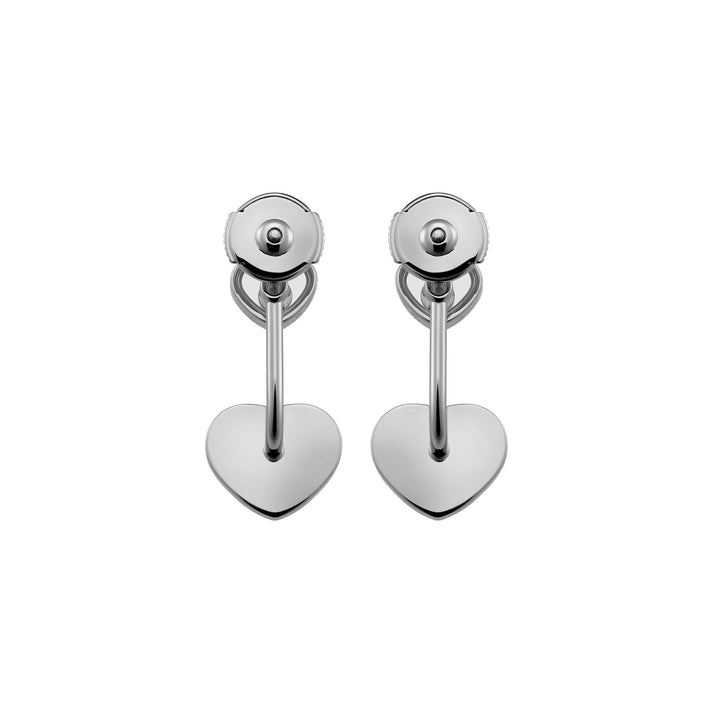 HAPPY HEARTS EARRINGS, ETHICAL WHITE GOLD, DIAMONDS, ONYX 83A082-1201