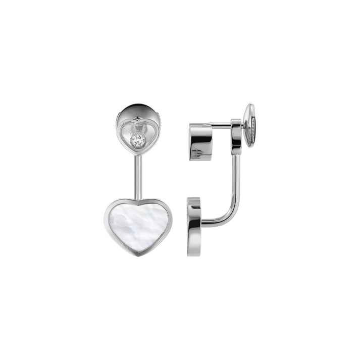 HAPPY HEARTS EARRINGS, ETHICAL WHITE GOLD, DIAMONDS, MOTHER-OF-PEARL 83A082-1301