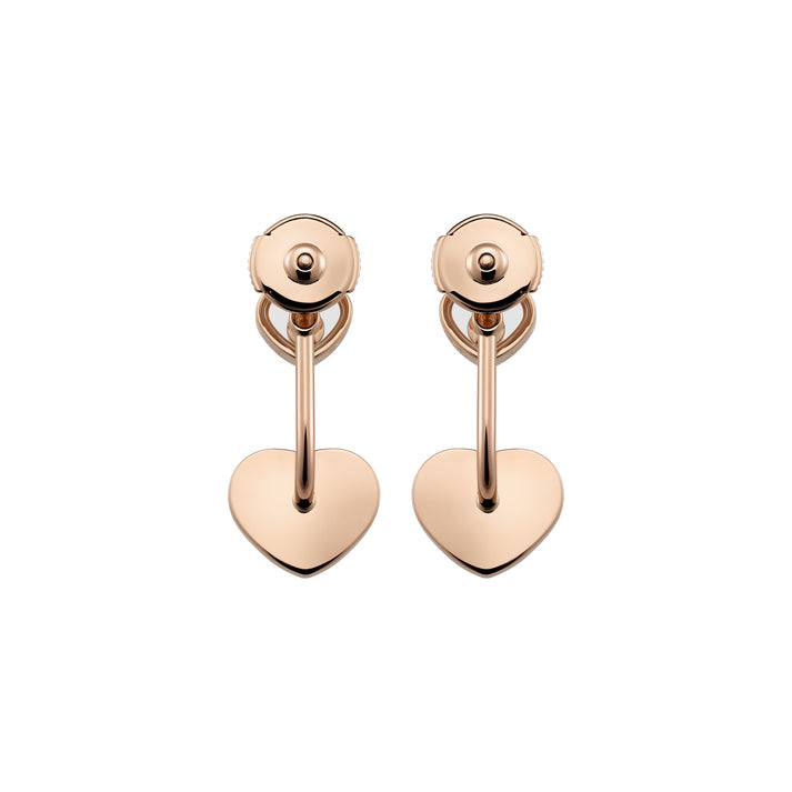 HAPPY HEARTS EARRINGS, ETHICAL ROSE GOLD, DIAMONDS, ONYX 83A082-5201