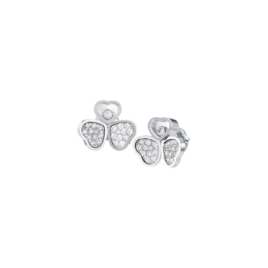 HAPPY HEARTS WINGS EARRINGS, ETHICAL WHITE GOLD, DIAMONDS 83A083-1901