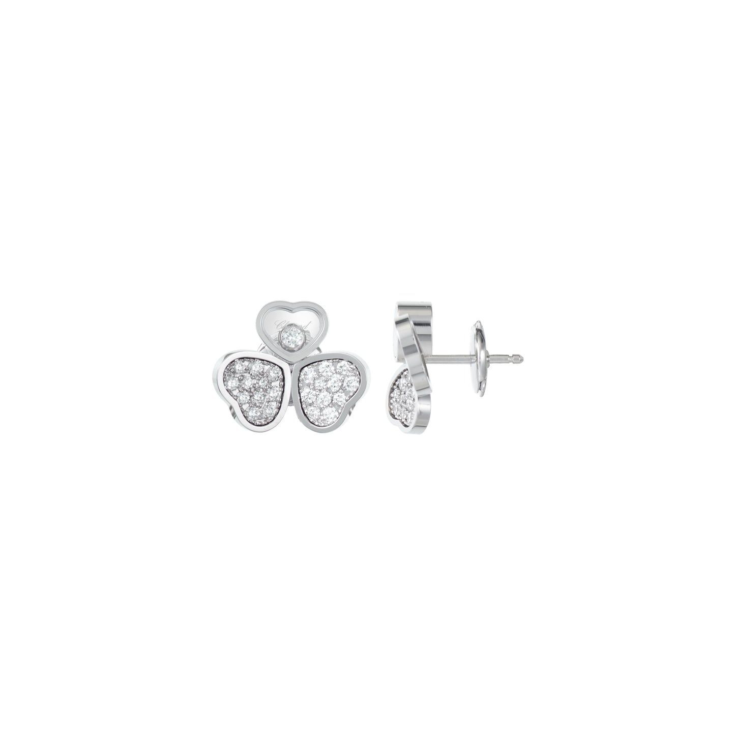 HAPPY HEARTS WINGS EARRINGS, ETHICAL WHITE GOLD, DIAMONDS 83A083-1901