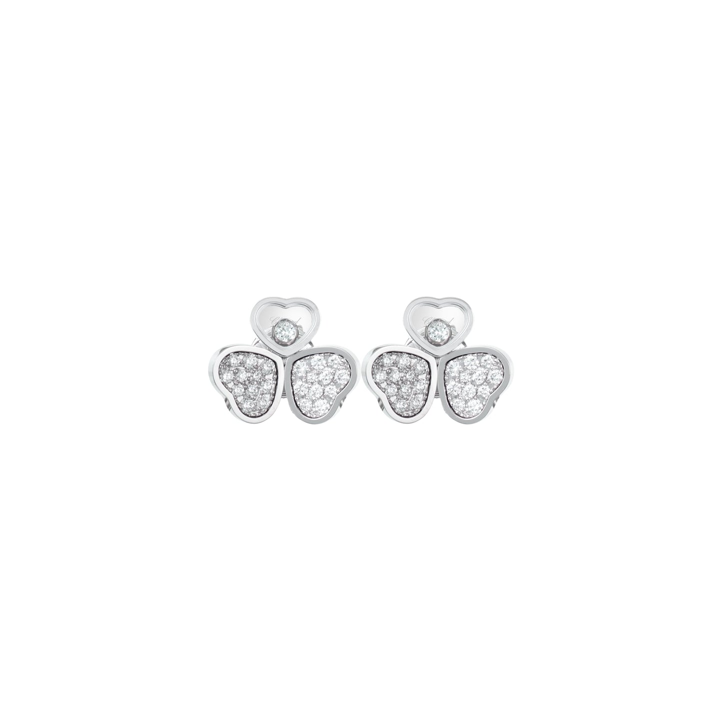 HAPPY HEARTS WINGS EARRINGS, ETHICAL WHITE GOLD, DIAMONDS 83A083-1901