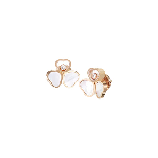 HAPPY HEARTS WINGS EARRINGS, ETHICAL ROSE GOLD, DIAMONDS, MOTHER-OF-PEARL 83A083-5301