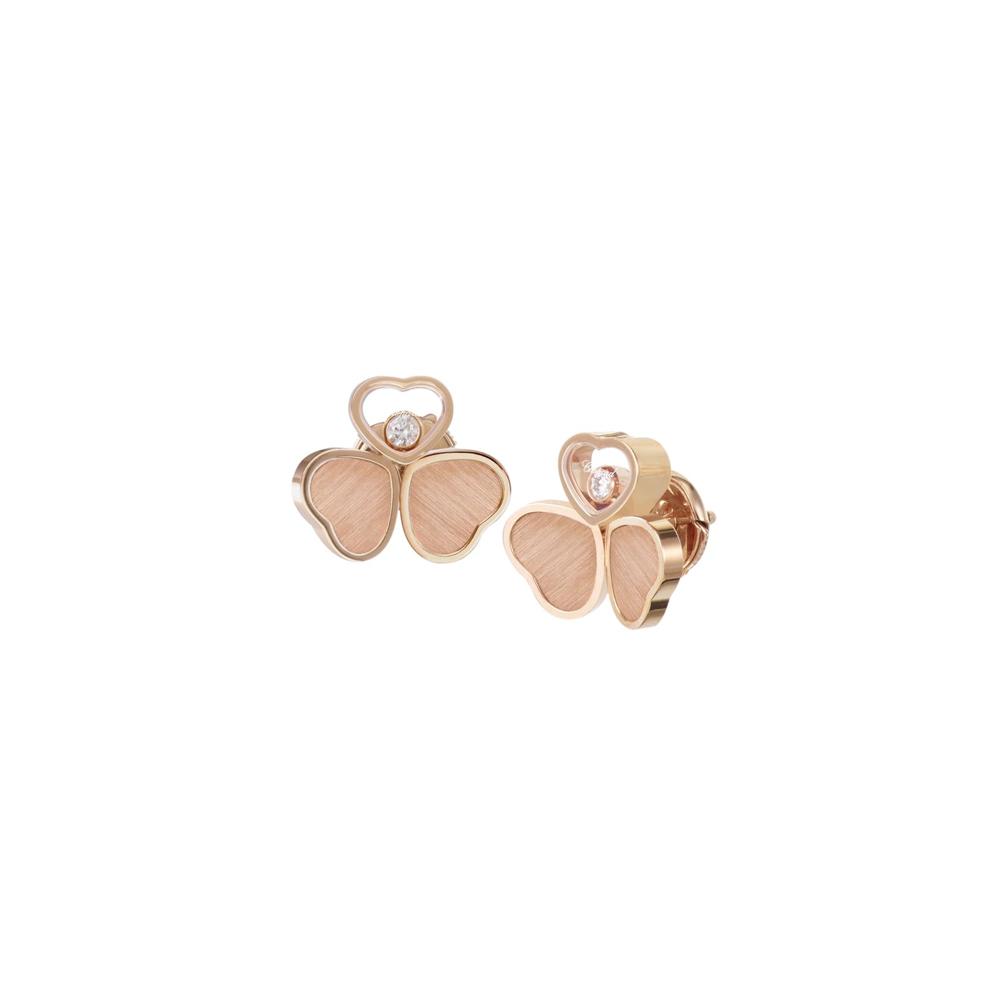 HAPPY HEARTS WINGS EARRINGS, ETHICAL ROSE GOLD, DIAMONDS 83A083-5701