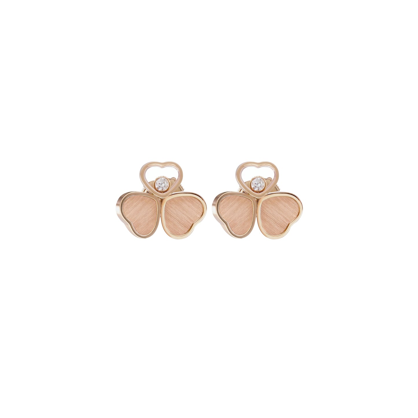HAPPY HEARTS WINGS EARRINGS, ETHICAL ROSE GOLD, DIAMONDS 83A083-5701