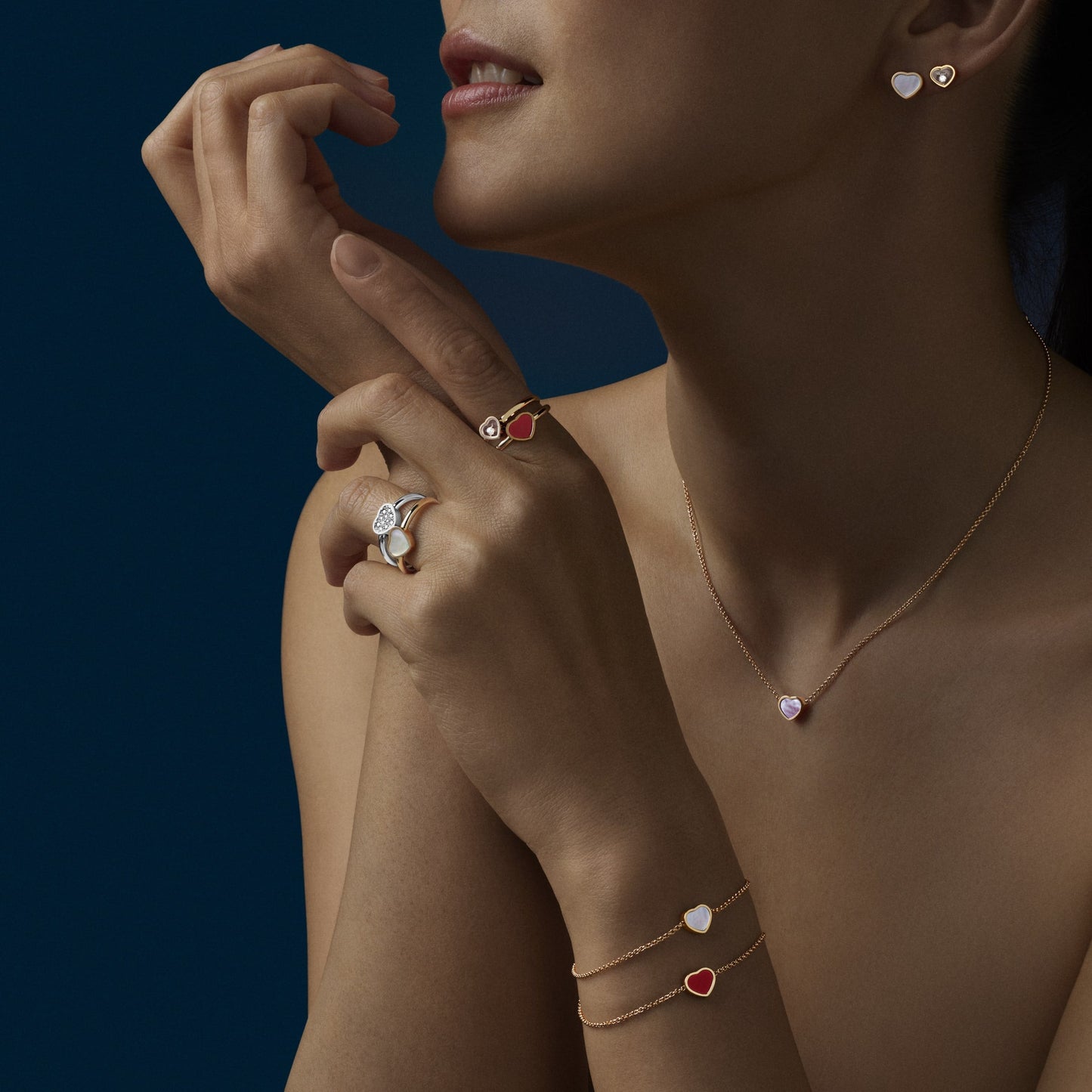 MY HAPPY HEARTS SINGLE EARRING, ETHICAL ROSE GOLD, MOTHER-OF-PEARL 83A086-5302