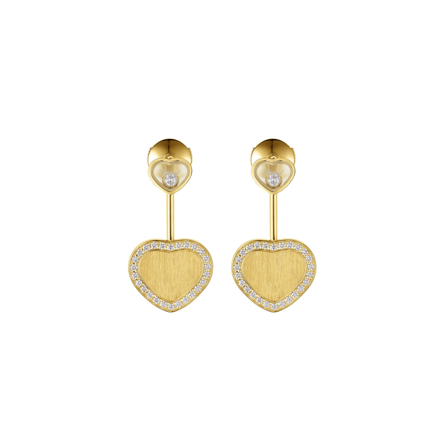 HAPPY HEARTS GOLDEN HEARTS EARRINGS, ETHICAL YELLOW GOLD, DIAMONDS 83A107-0921