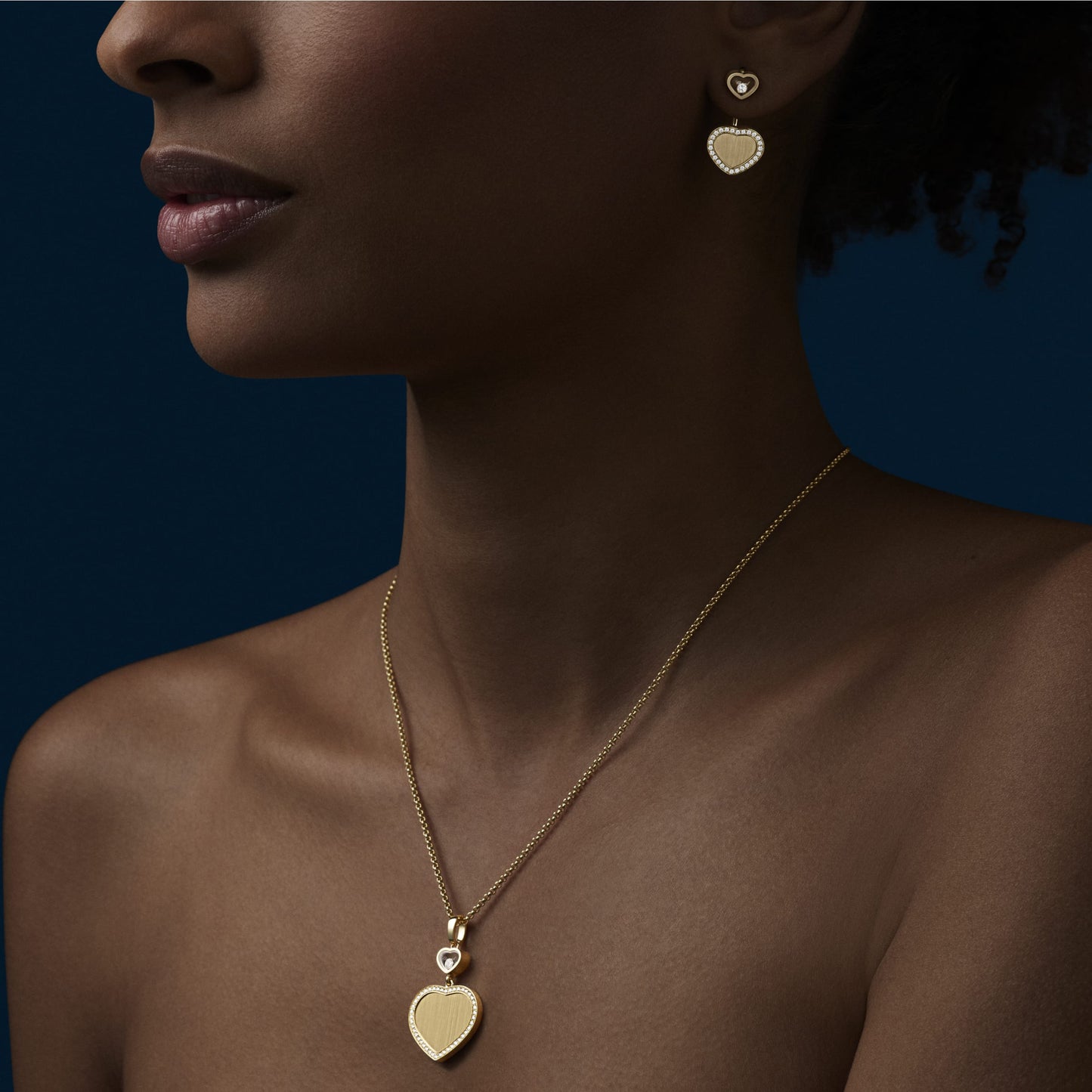 HAPPY HEARTS GOLDEN HEARTS EARRINGS, ETHICAL YELLOW GOLD, DIAMONDS 83A107-0921