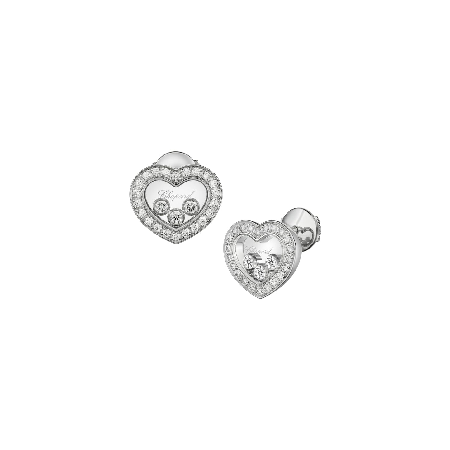HAPPY DIAMONDS ICONS EARRINGS, ETHICAL WHITE GOLD, DIAMONDS 83A611-1201