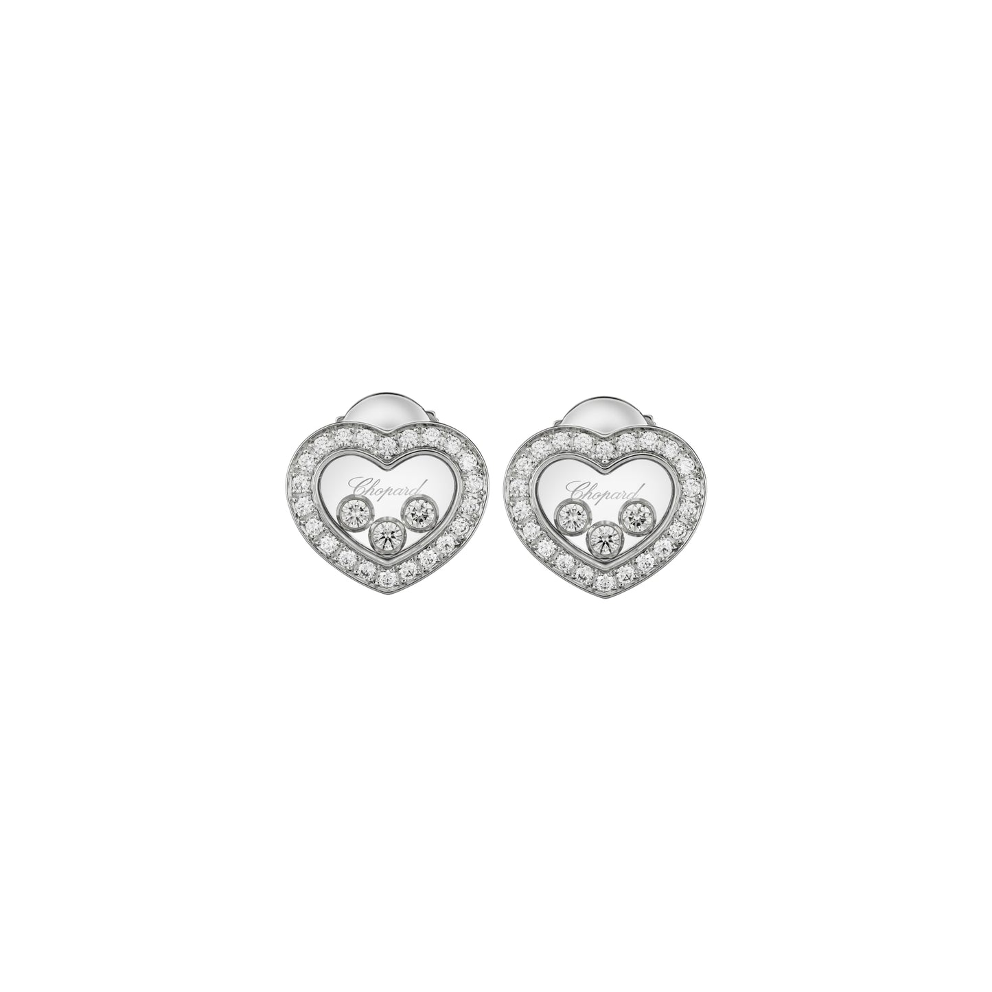 HAPPY DIAMONDS ICONS EARRINGS, ETHICAL WHITE GOLD, DIAMONDS 83A611-1201