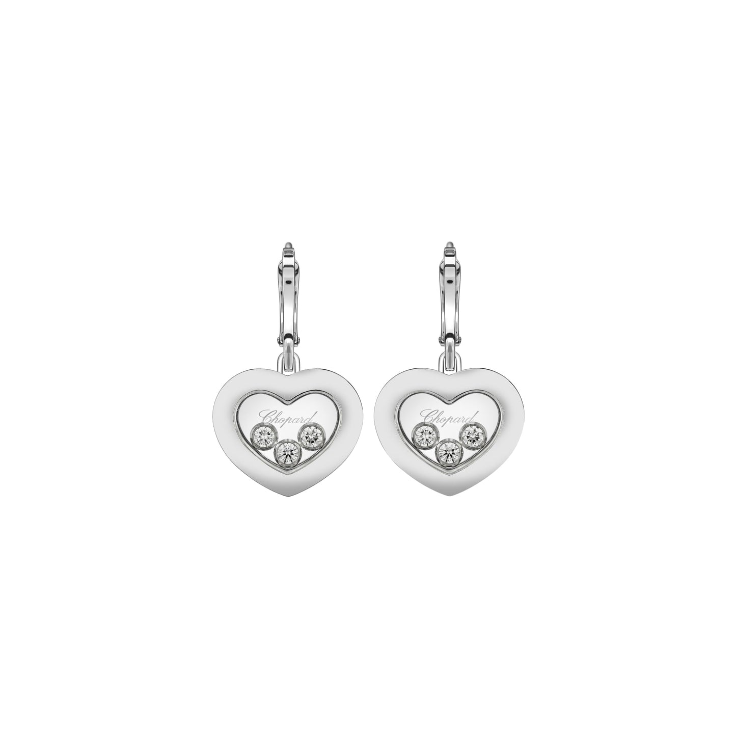 HAPPY DIAMONDS ICONS EARRINGS, ETHICAL WHITE GOLD, DIAMONDS 83A611-1301