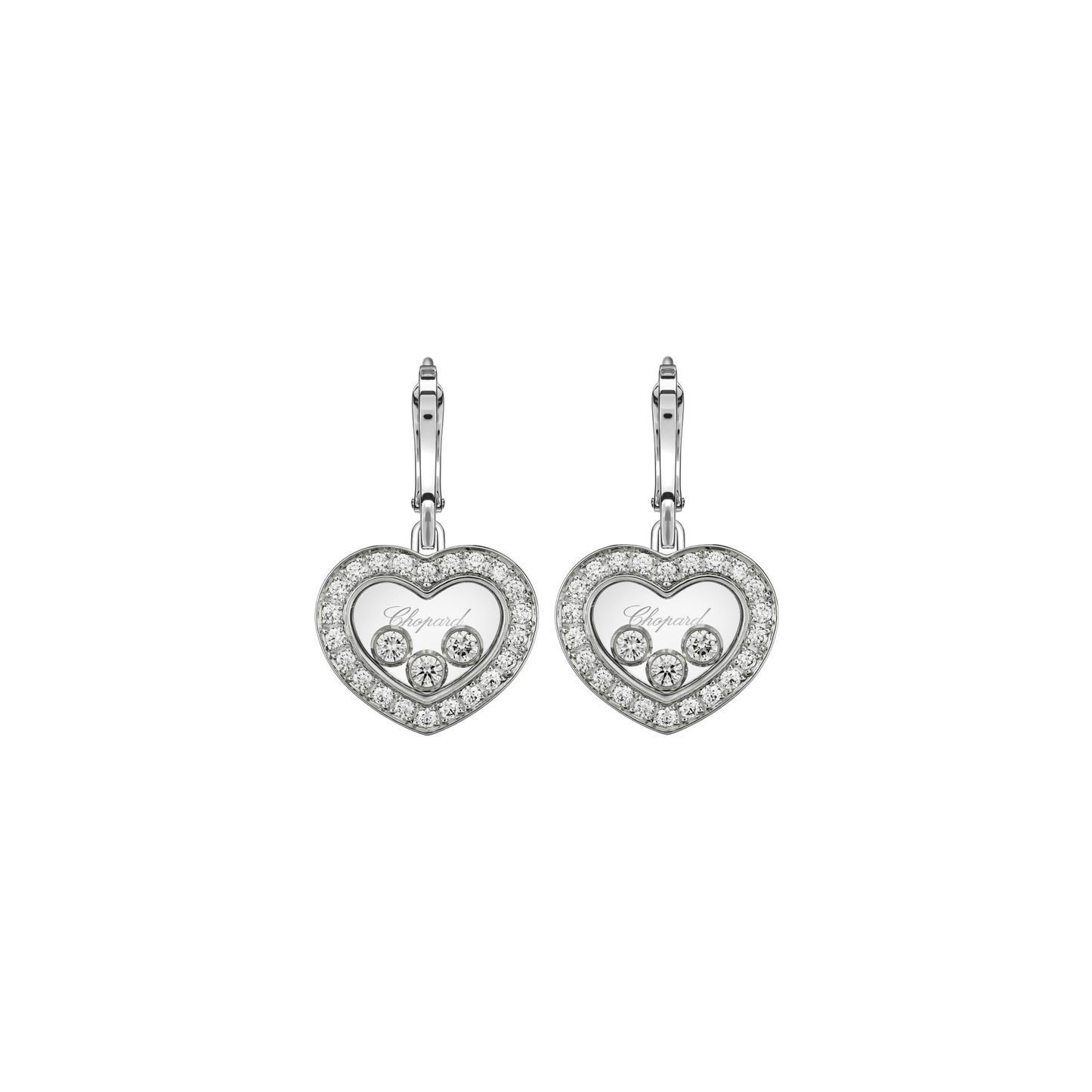 HAPPY DIAMONDS ICONS EARRINGS, ETHICAL WHITE GOLD, DIAMONDS 83A611-1401