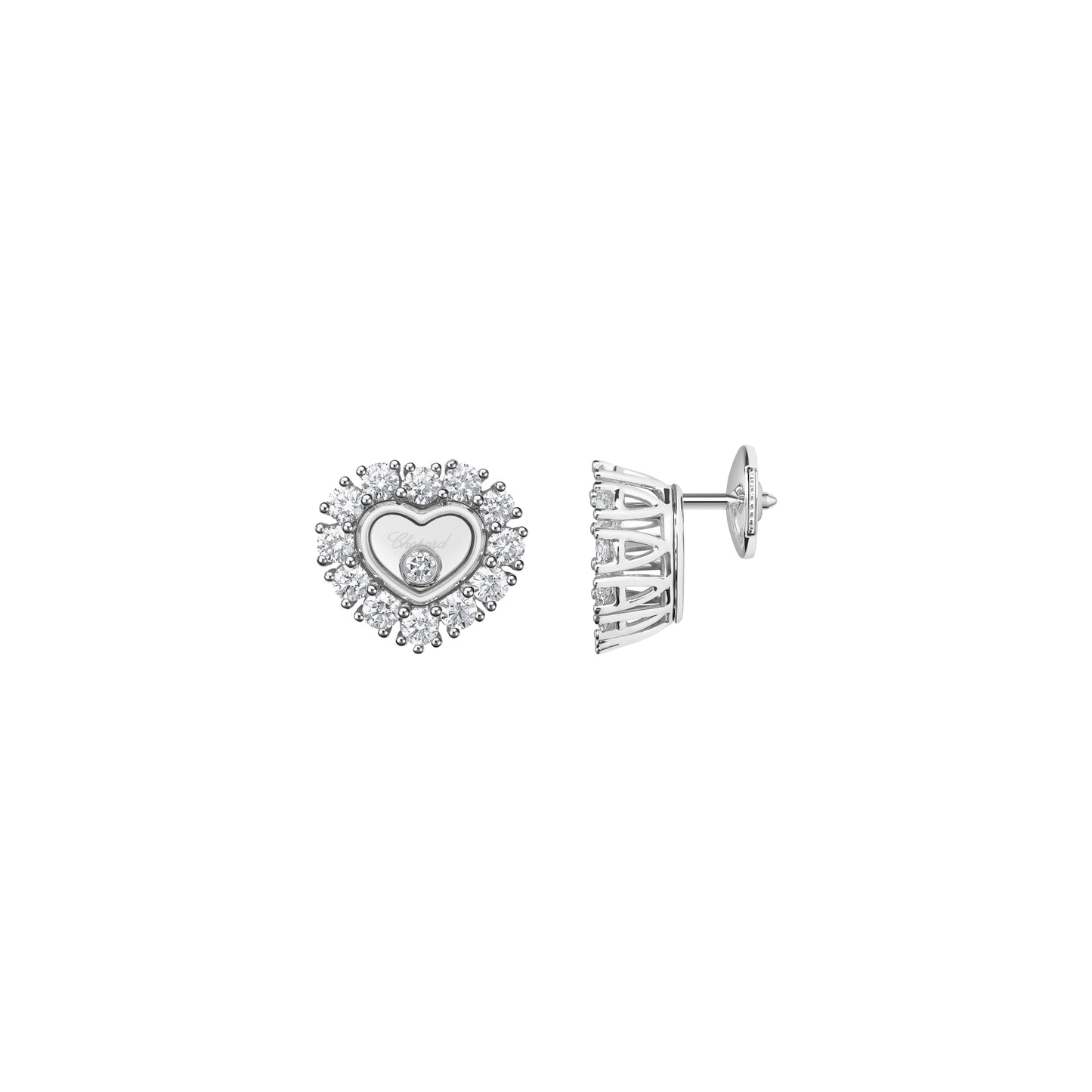 HAPPY DIAMONDS ICONS JOAILLERIE EARRINGS, ETHICAL WHITE GOLD, DIAMONDS 83A616-1001
