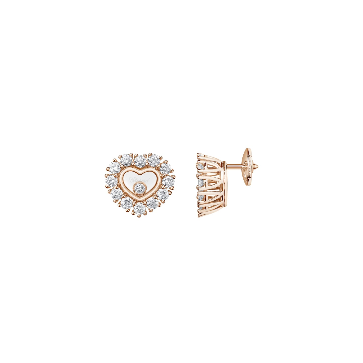 HAPPY DIAMONDS ICONS JOAILLERIE EARRINGS, ETHICAL ROSE GOLD, DIAMONDS 83A616-5001