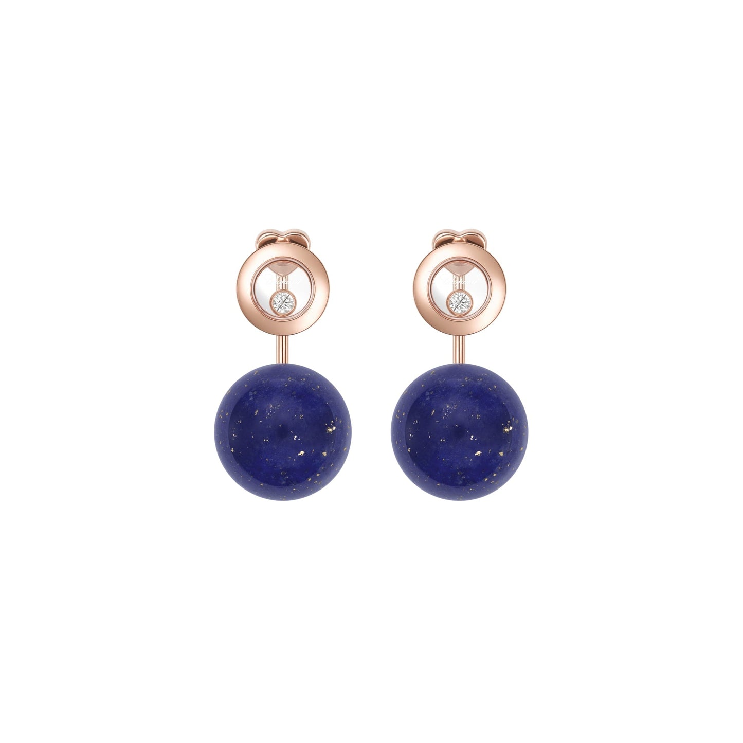 HAPPY DIAMONDS PLANET EARRINGS, ETHICAL ROSE GOLD, DIAMONDS, LAPIS LAZULI 83A619-5501