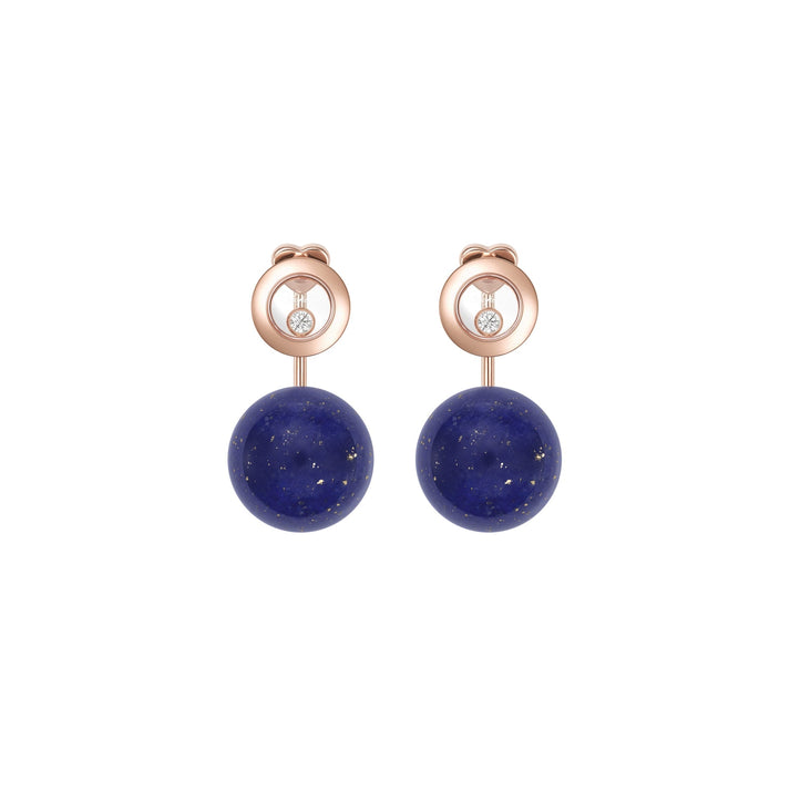 HAPPY DIAMONDS PLANET EARRINGS, ETHICAL ROSE GOLD, DIAMONDS, LAPIS LAZULI 83A619-5501