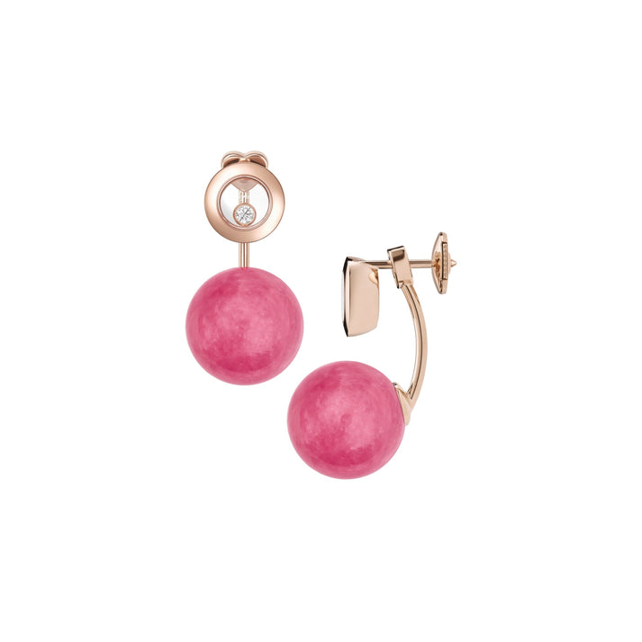HAPPY DIAMONDS PLANET EARRINGS, ETHICAL ROSE GOLD, DIAMONDS, RHODOCHROSITE 83A619-5701