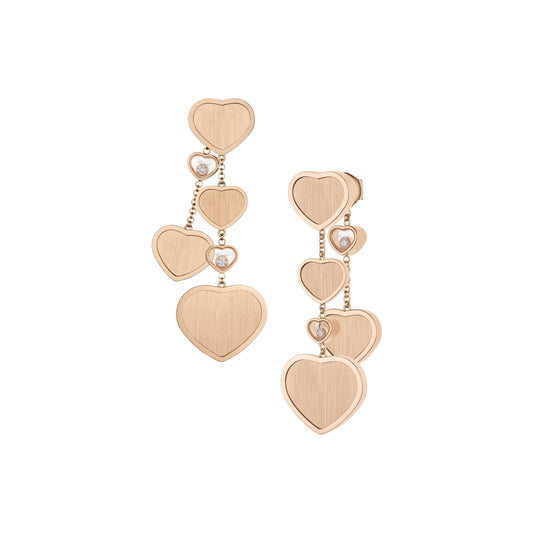 HAPPY HEARTS GOLDEN HEARTS EARRINGS, ETHICAL ROSE GOLD, DIAMONDS 83A707-5029