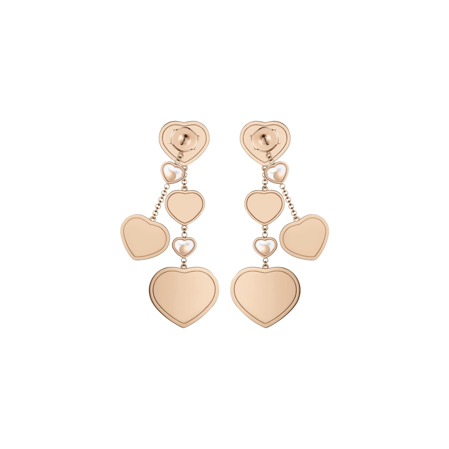 HAPPY HEARTS GOLDEN HEARTS EARRINGS, ETHICAL ROSE GOLD, DIAMONDS 83A707-5029