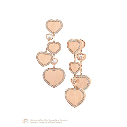 HAPPY HEARTS GOLDEN HEARTS EARRINGS, ETHICAL ROSE GOLD, DIAMONDS 83A707-5929