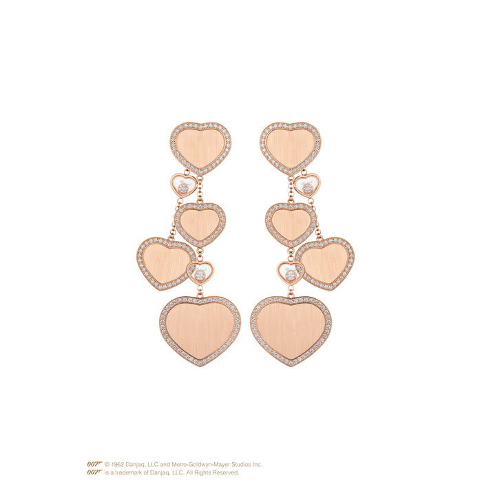 HAPPY HEARTS GOLDEN HEARTS EARRINGS, ETHICAL ROSE GOLD, DIAMONDS 83A707-5929