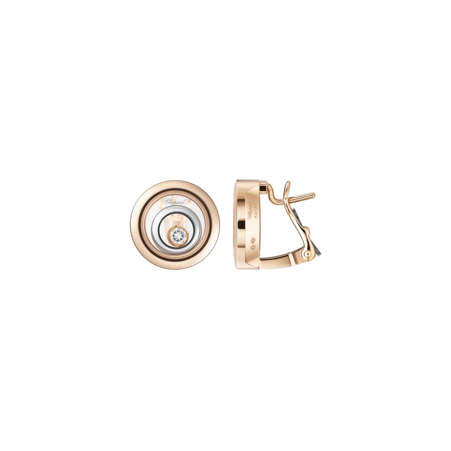 HAPPY SPIRIT EARRINGS, ETHICAL ROSE GOLD, ETHICAL WHITE GOLD, DIAMONDS 848230-9001