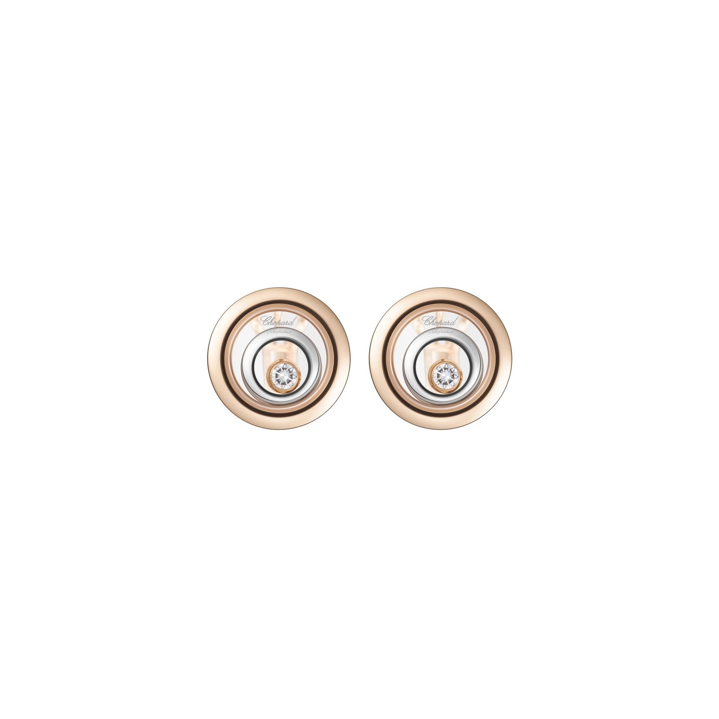 HAPPY SPIRIT EARRINGS, ETHICAL ROSE GOLD, ETHICAL WHITE GOLD, DIAMONDS 848230-9001