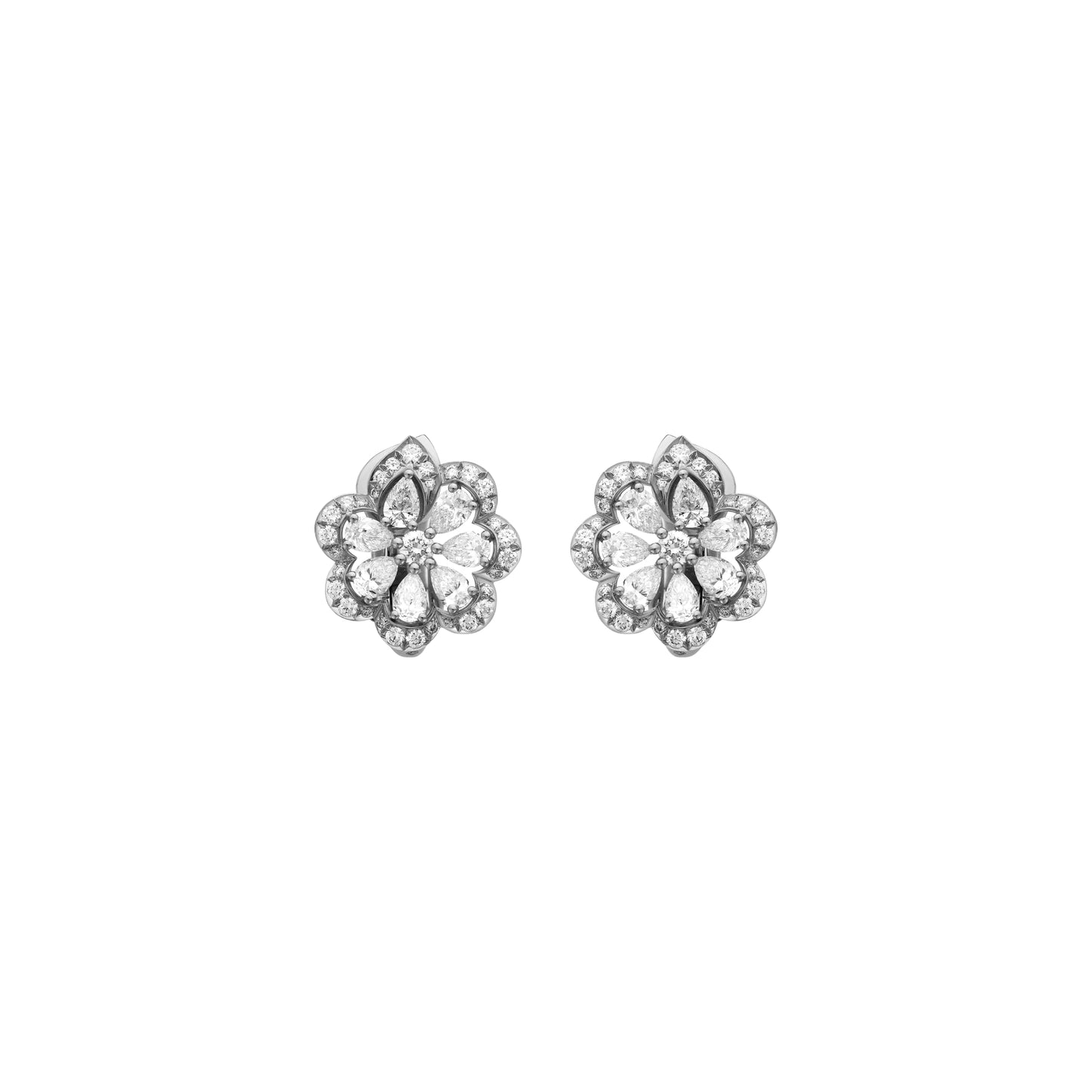 PRECIOUS LACE MINI-FROU-FROU EARRINGS, ETHICAL WHITE GOLD, DIAMONDS 848347-1001
