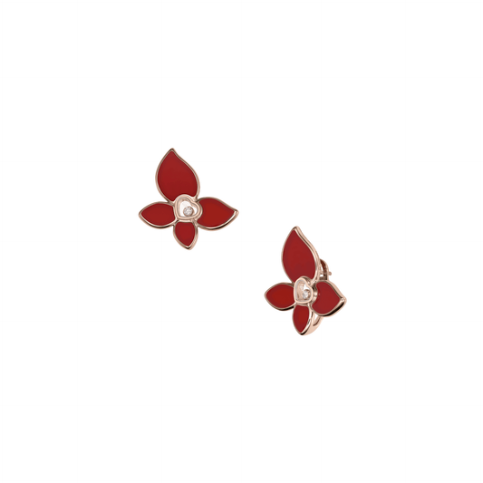 HAPPY BUTTERFLY X MARIAH CAREY EARRINGS, ETHICAL ROSE GOLD, DIAMONDS, CARNELIAN 848599-5001