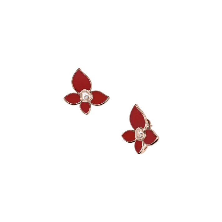 HAPPY BUTTERFLY X MARIAH CAREY EARRINGS, ETHICAL ROSE GOLD, DIAMONDS, CARNELIAN 848599-5001
