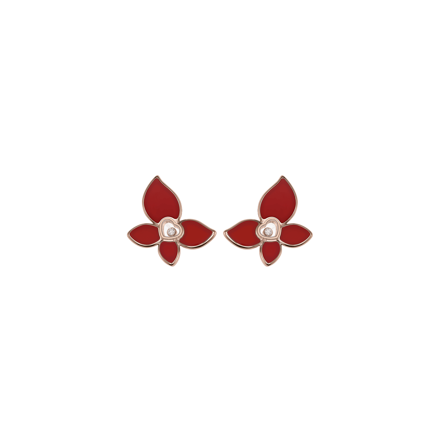 HAPPY BUTTERFLY X MARIAH CAREY EARRINGS, ETHICAL ROSE GOLD, DIAMONDS, CARNELIAN 848599-5001