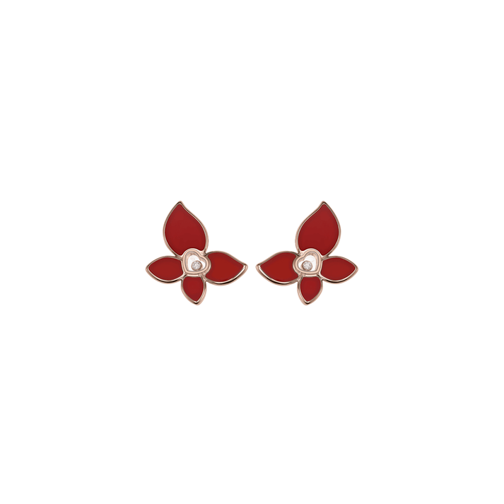 HAPPY BUTTERFLY X MARIAH CAREY EARRINGS, ETHICAL ROSE GOLD, DIAMONDS, CARNELIAN 848599-5001