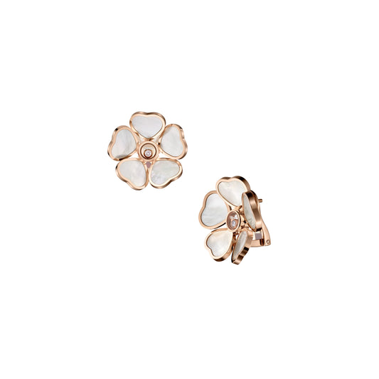 HAPPY HEARTS FLOWERS EARRINGS, ETHICAL ROSE GOLD, DIAMONDS, MOTHER-OF-PEARL 84A085-5301