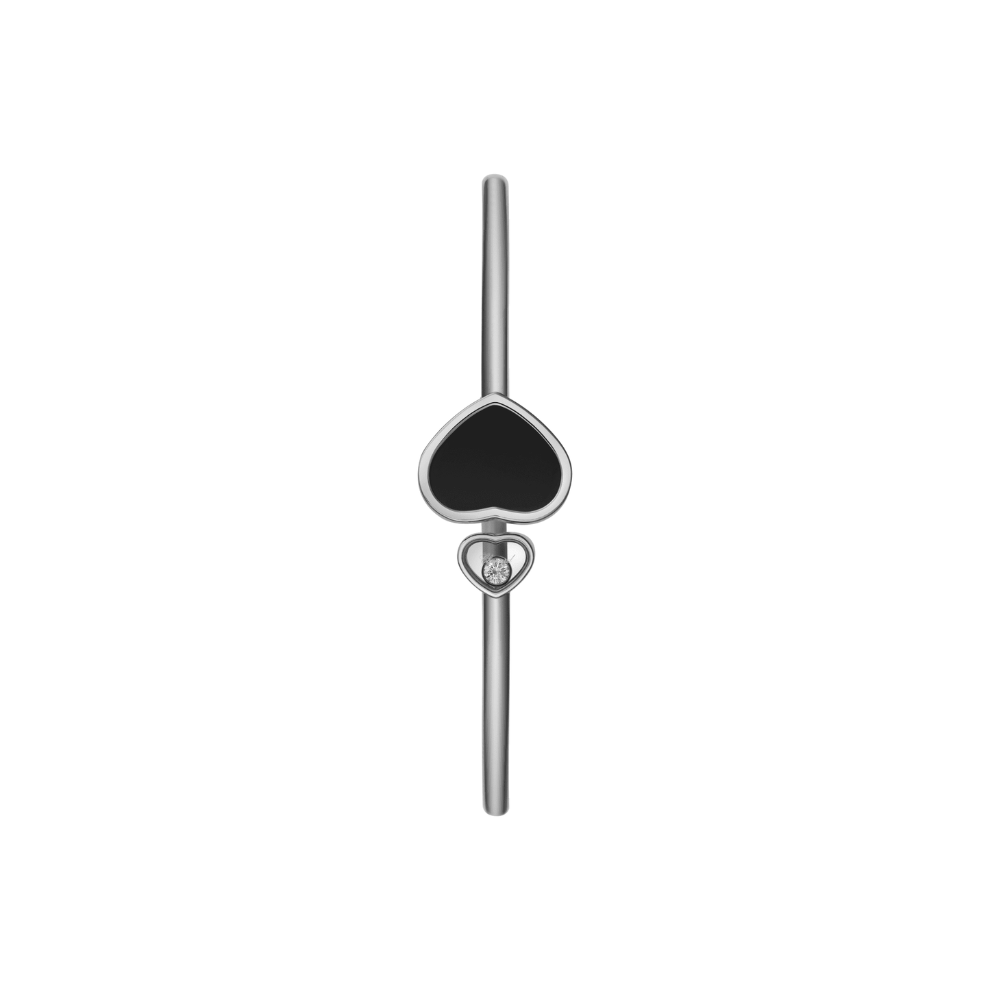 HAPPY HEARTS BANGLE, ETHICAL WHITE GOLD, DIAMOND, ONYX 857482-1200