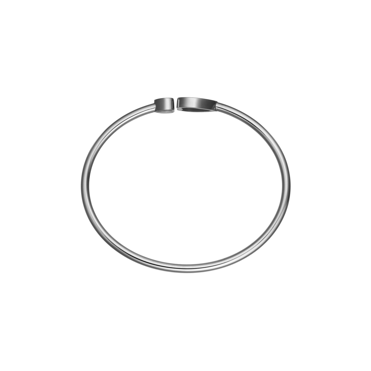 HAPPY HEARTS BANGLE, ETHICAL WHITE GOLD, DIAMOND, ONYX 857482-1200