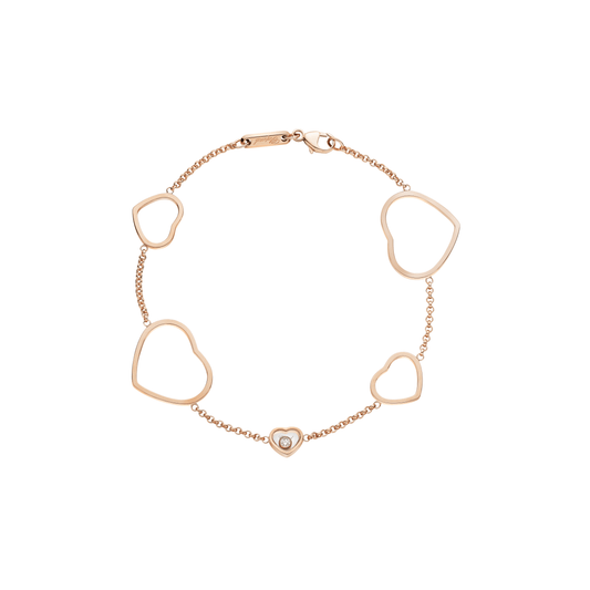 HAPPY HEARTS BRACELET, ETHICAL ROSE GOLD, DIAMOND 857482-5001
