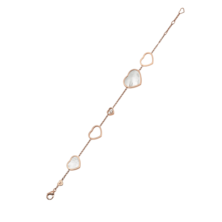 HAPPY HEARTS BRACELET, ETHICAL ROSE GOLD, DIAMOND, MOTHER-OF-PEARL 857482-5031