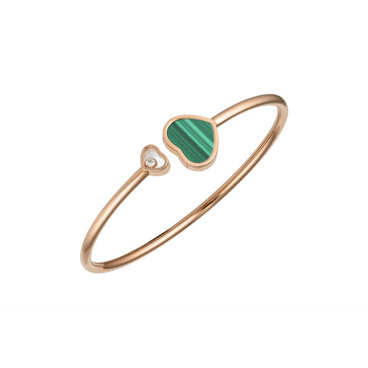 HAPPY HEARTS BANGLE, ETHICAL ROSE GOLD, DIAMOND, MALACHITE 857482-5110