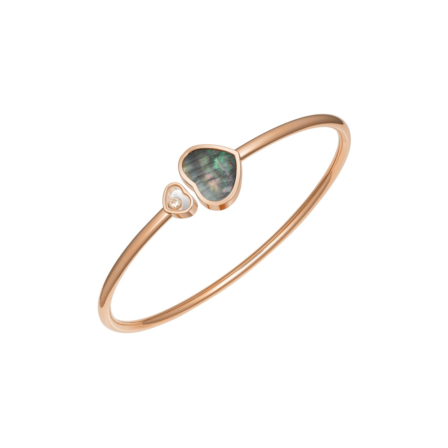 HAPPY HEARTS BANGLE, ETHICAL ROSE GOLD, DIAMOND, BLACK TAHITIAN MOTHER-OF-PEARL 857482-5310