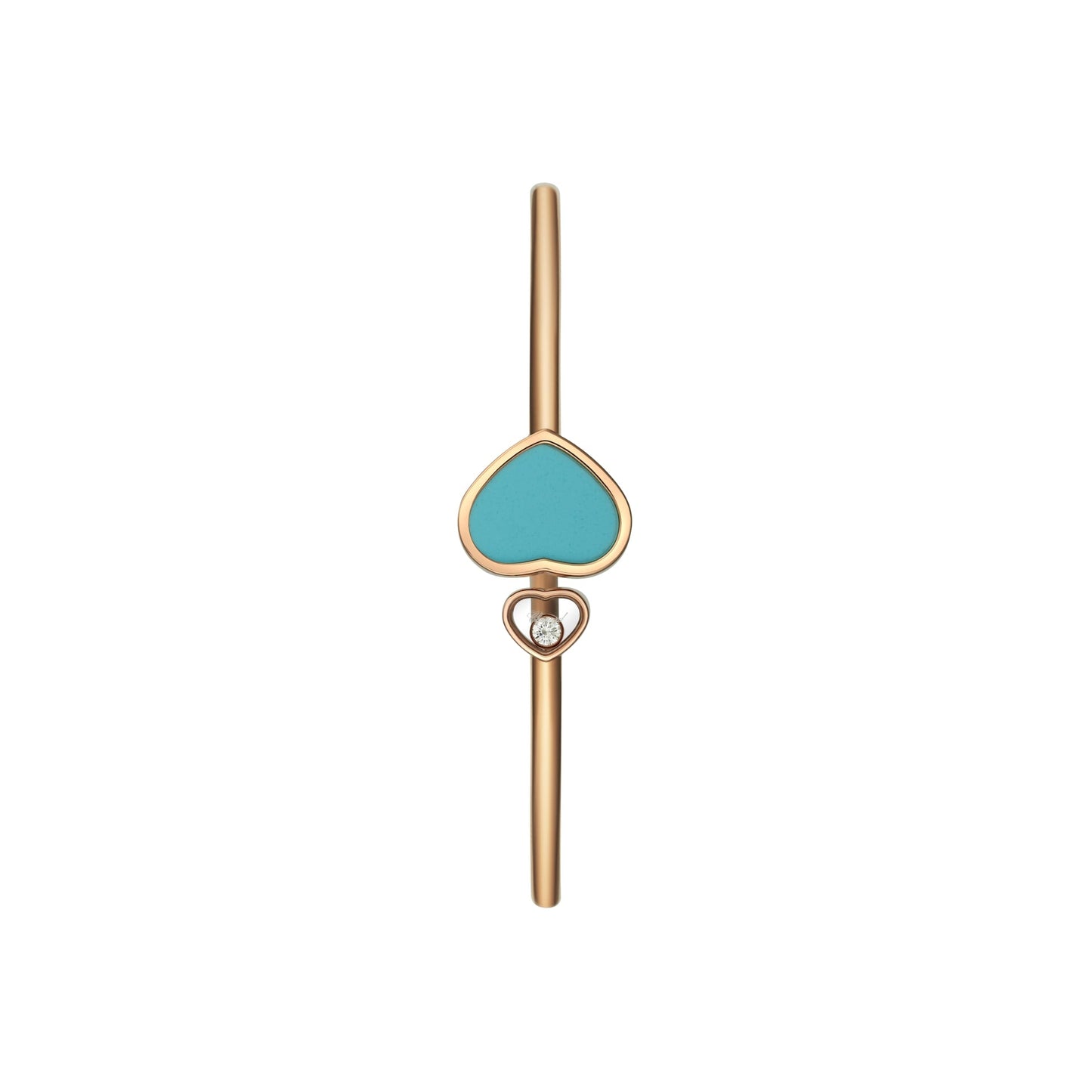 HAPPY HEARTS BANGLE, ETHICAL ROSE GOLD, DIAMOND, TURQUOISE STONE 857482-5400