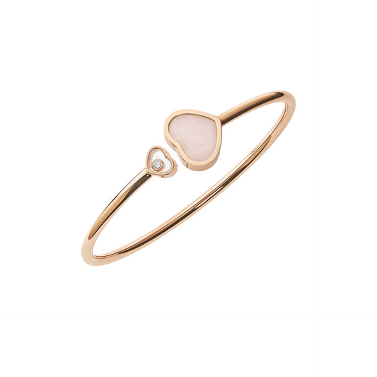 HAPPY HEARTS BANGLE, ETHICAL ROSE GOLD, DIAMOND, PINK OPAL 857482-5620