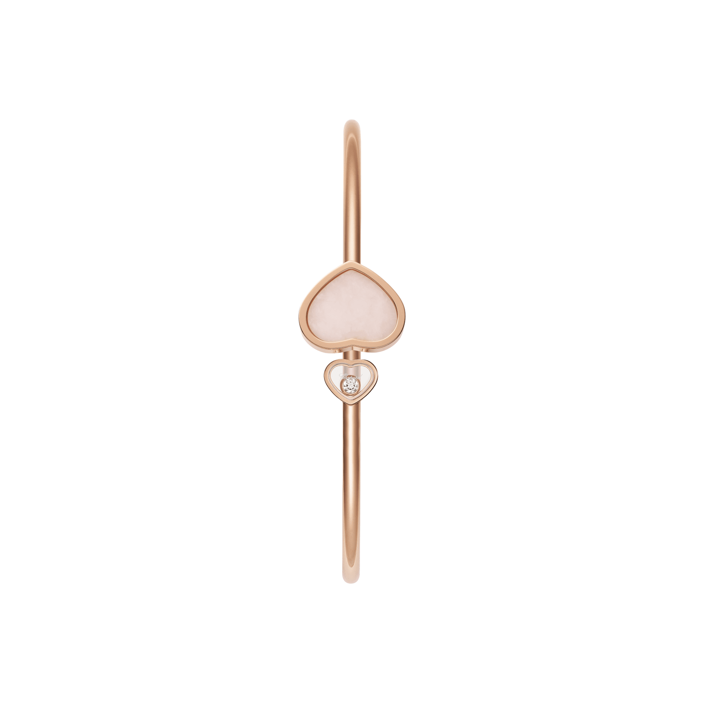 HAPPY HEARTS BANGLE, ETHICAL ROSE GOLD, DIAMOND, PINK OPAL 857482-5620