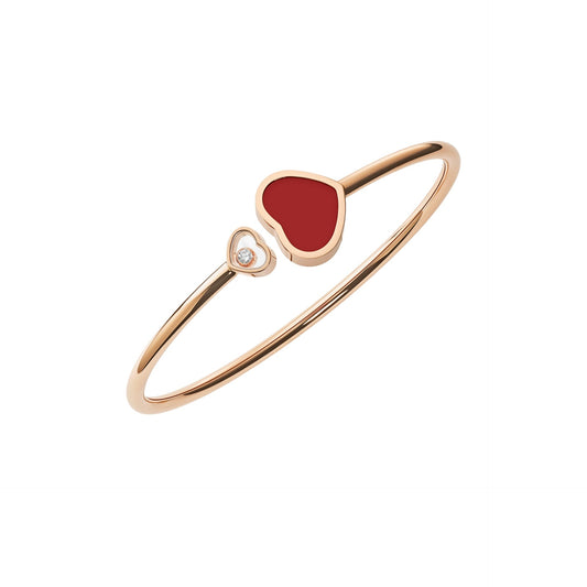 HAPPY HEARTS BANGLE, ETHICAL ROSE GOLD, DIAMOND, CARNELIAN 857482-5820