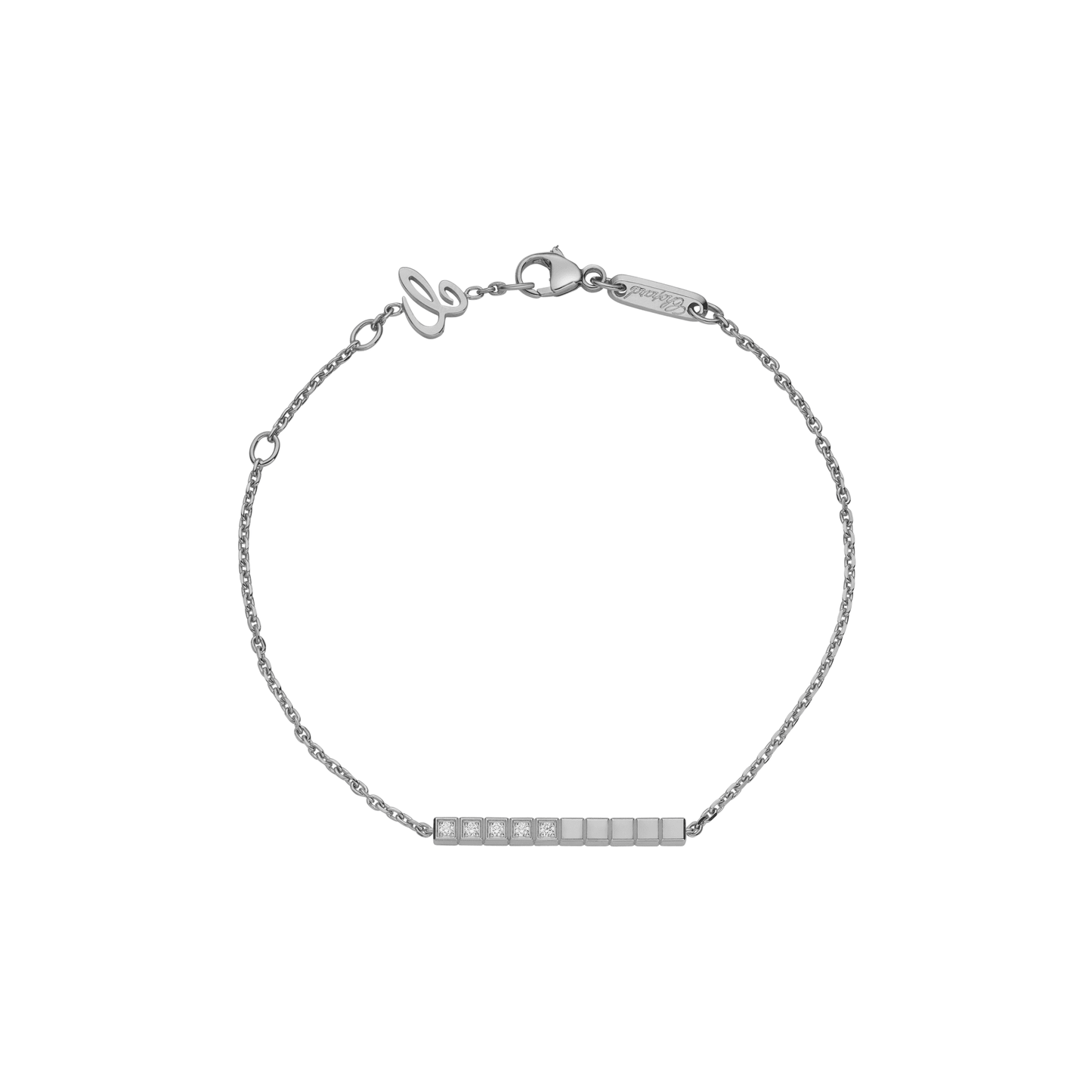 ICE CUBE BRACELET, ETHICAL WHITE GOLD, HALF-SET DIAMONDS 857702-1002