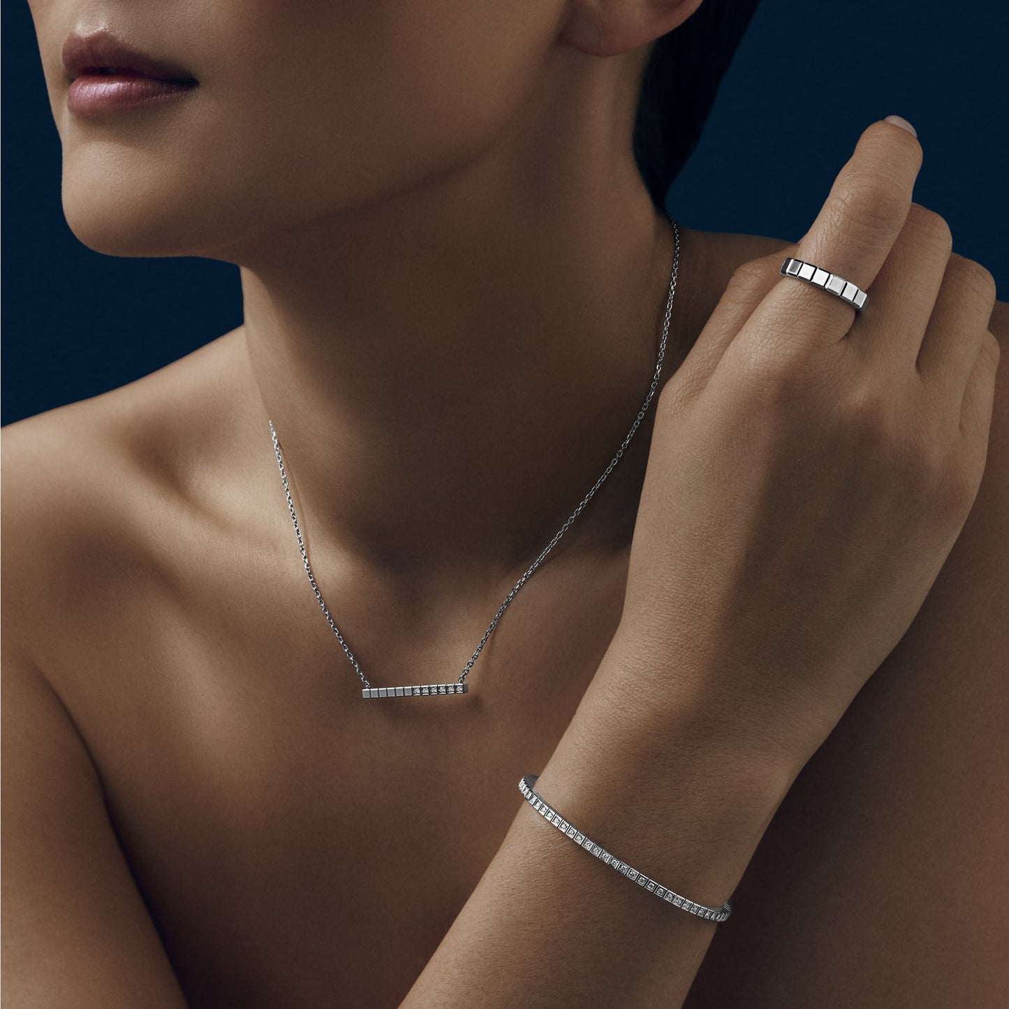 ICE CUBE BANGLE, ETHICAL WHITE GOLD, FULL-SET DIAMONDS 857702-1012