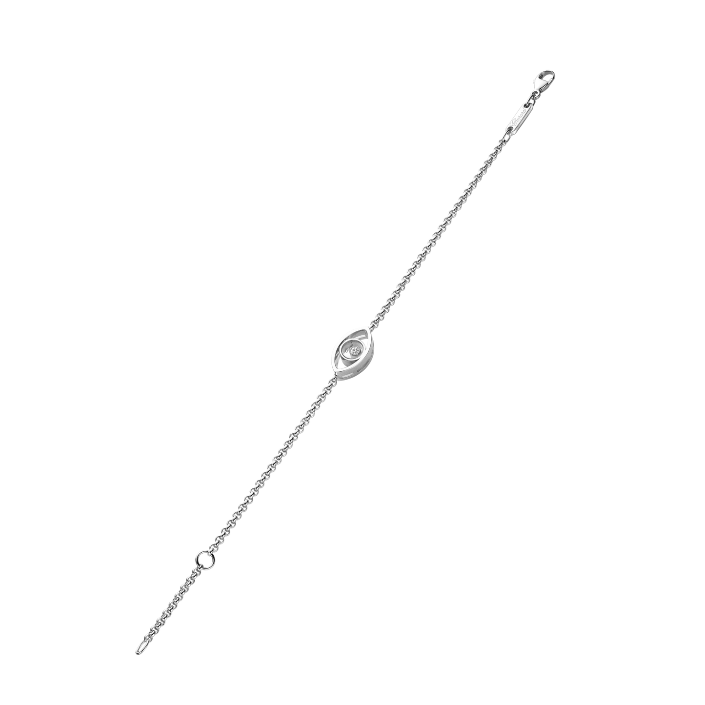 HAPPY DIAMONDS GOOD LUCK CHARMS BRACELET, ETHICAL WHITE GOLD, DIAMOND 857863-1001